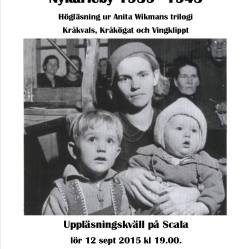 Livet på Vallbacken 2015 Läskvällar kring Anita Wikmans texter.
